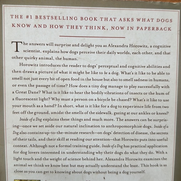 Book “Inside of A Dog” Horowitz 352 pages New York Times Best Seller 2009 - Picture 2 of 4